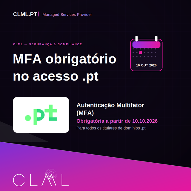 Activação do 2FA no acesso PT.pt