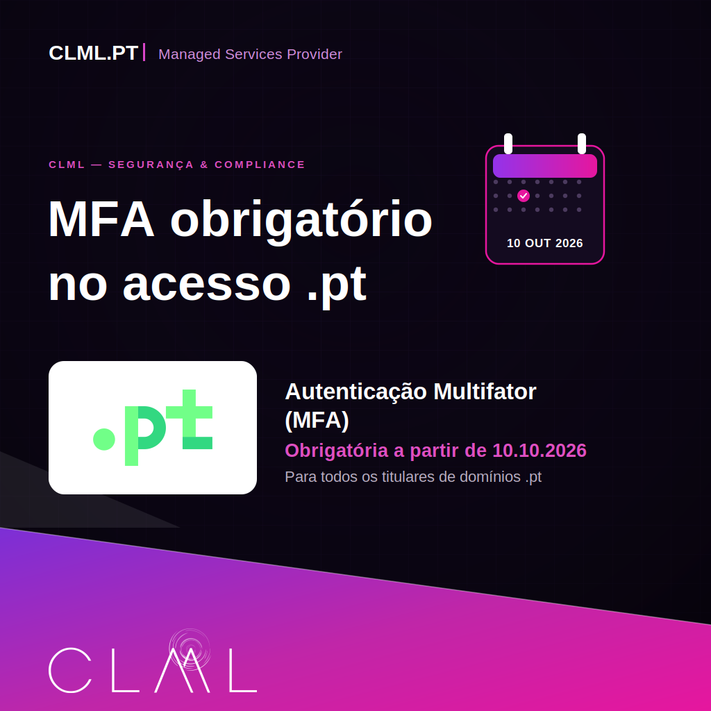 Activação do 2FA no acesso PT.pt